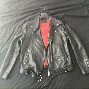 All Saints Billie Leather Jacket - Size Large